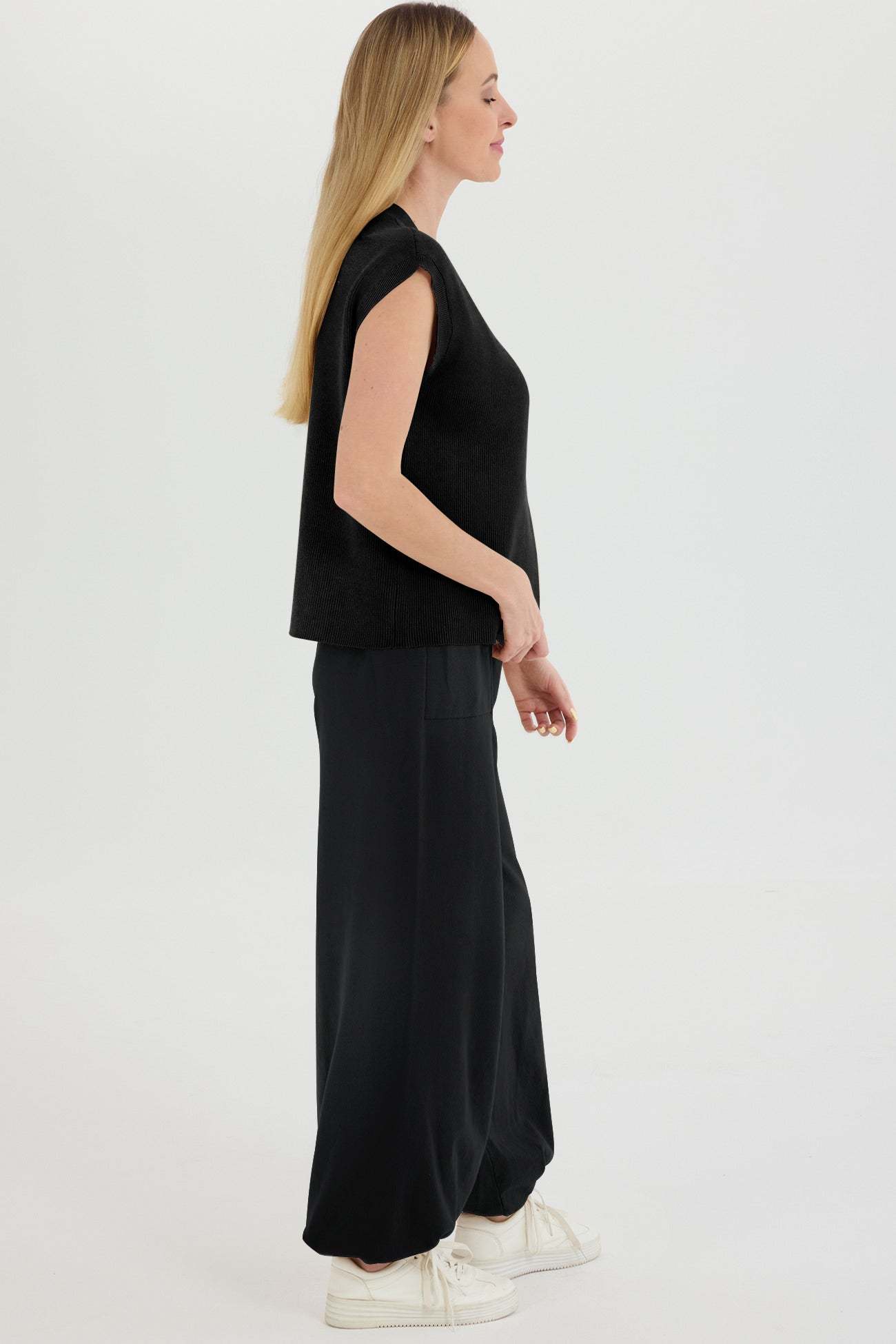 V Neck Knit Tank Top Sweatpants Suits