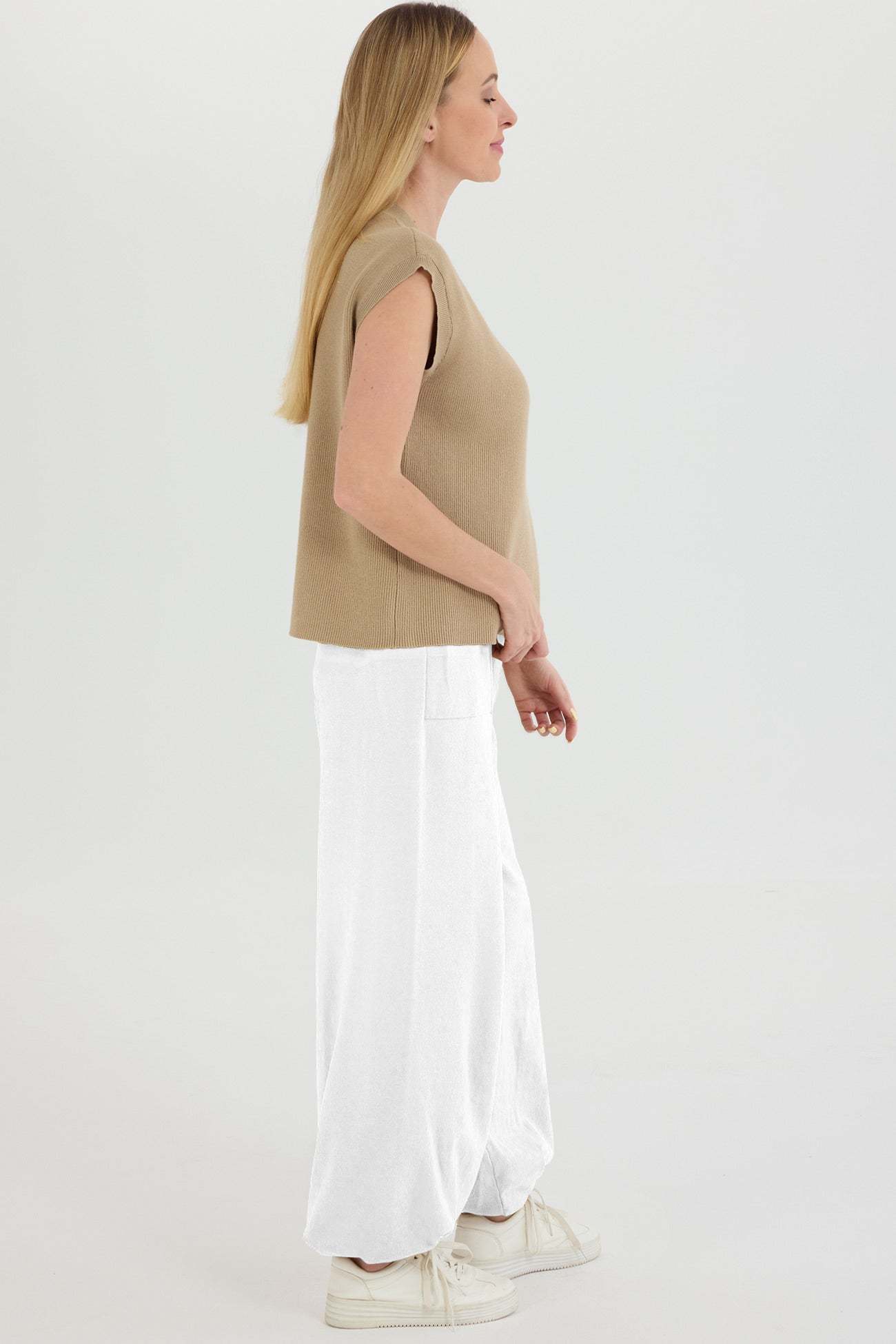 V Neck Knit Tank Top Sweatpants Suits