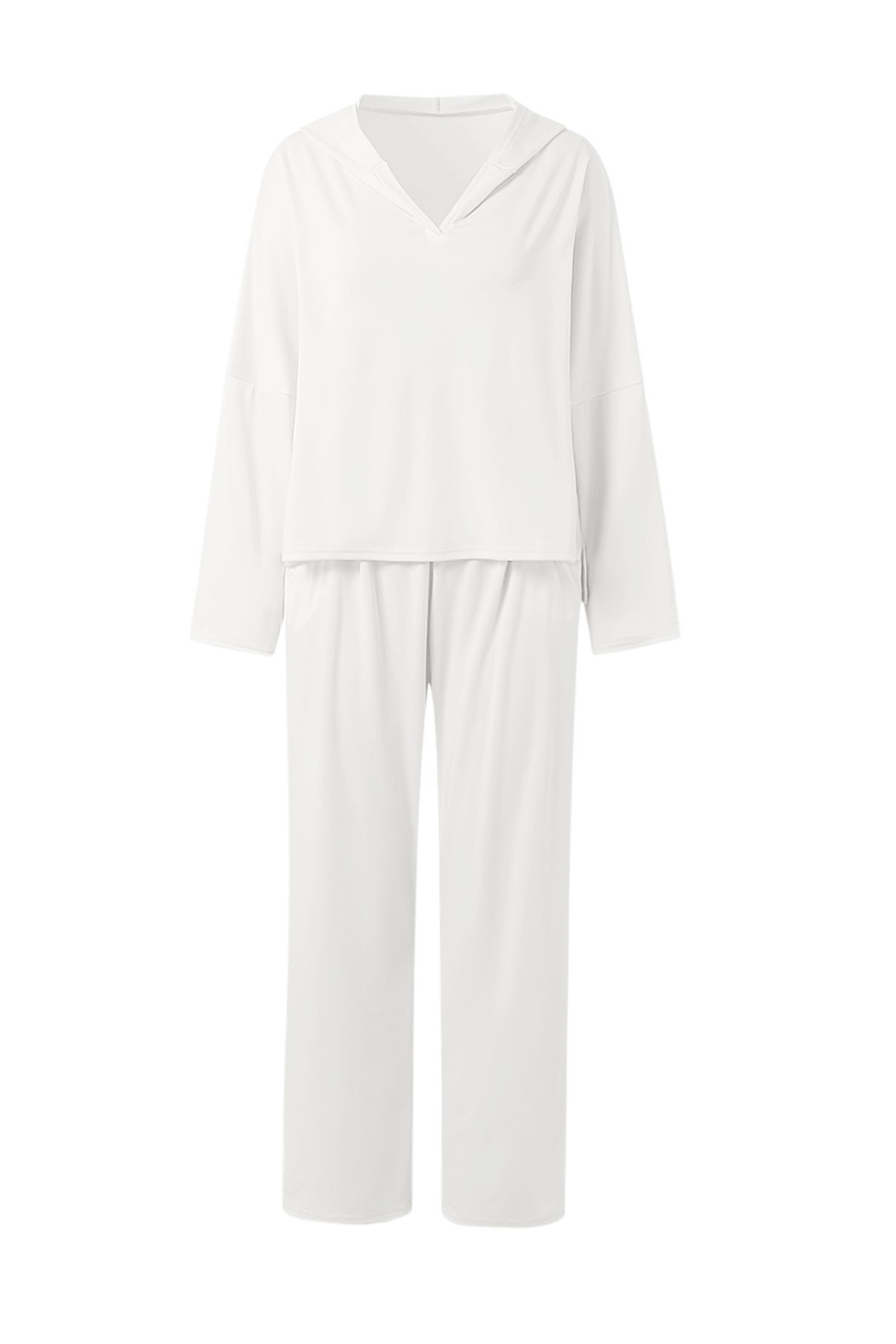 Solid Color Hoodie Haren Pants Set