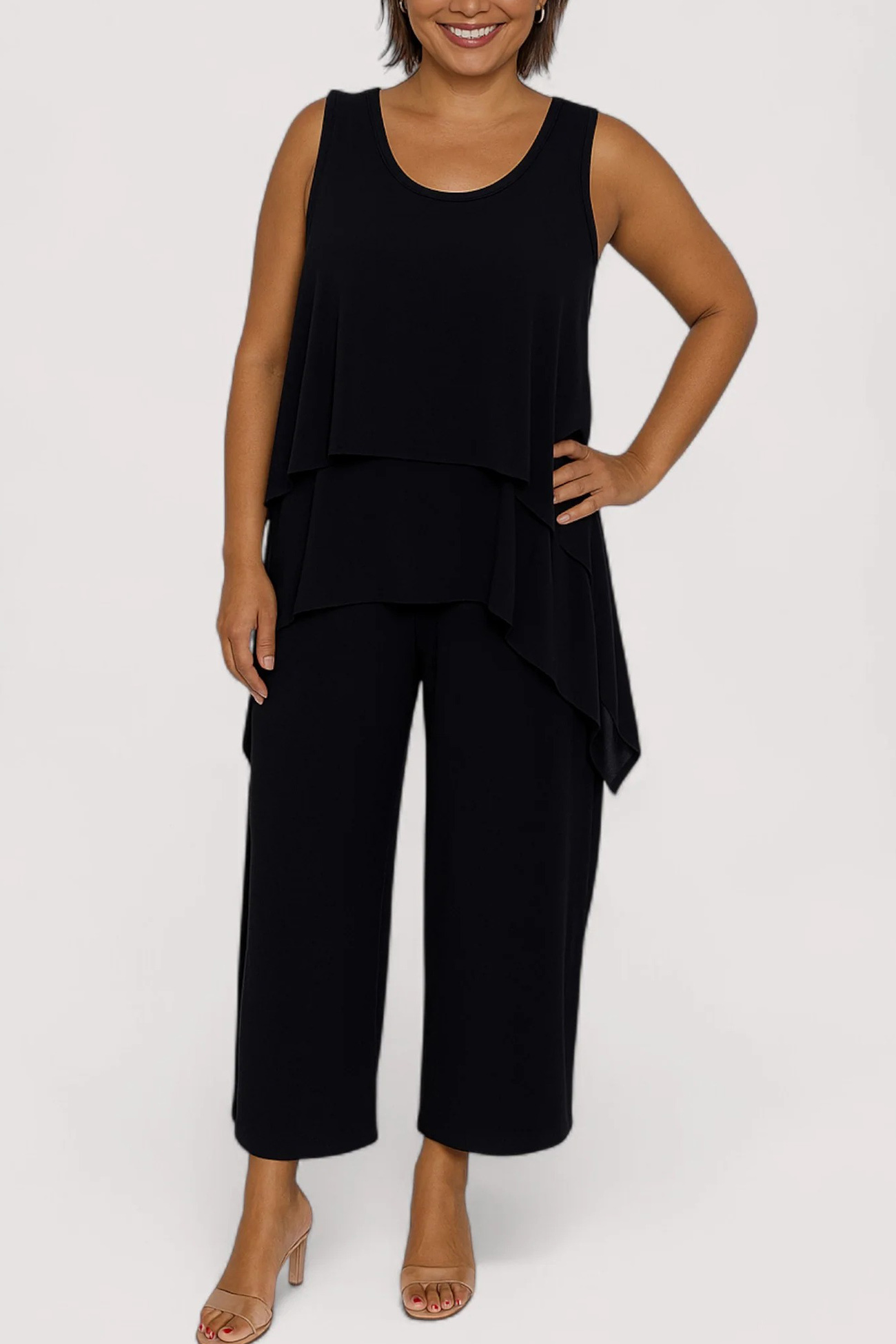 Solid Color Irregular Three-piece Outfit