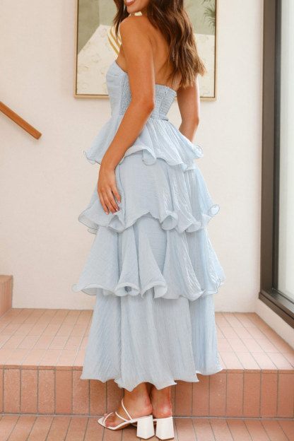 Strapless Sweet Chiffon Tiered Dress