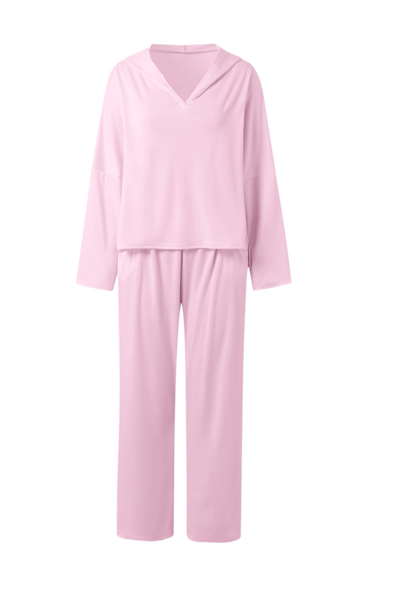 Solid Color Hoodie Haren Pants Set
