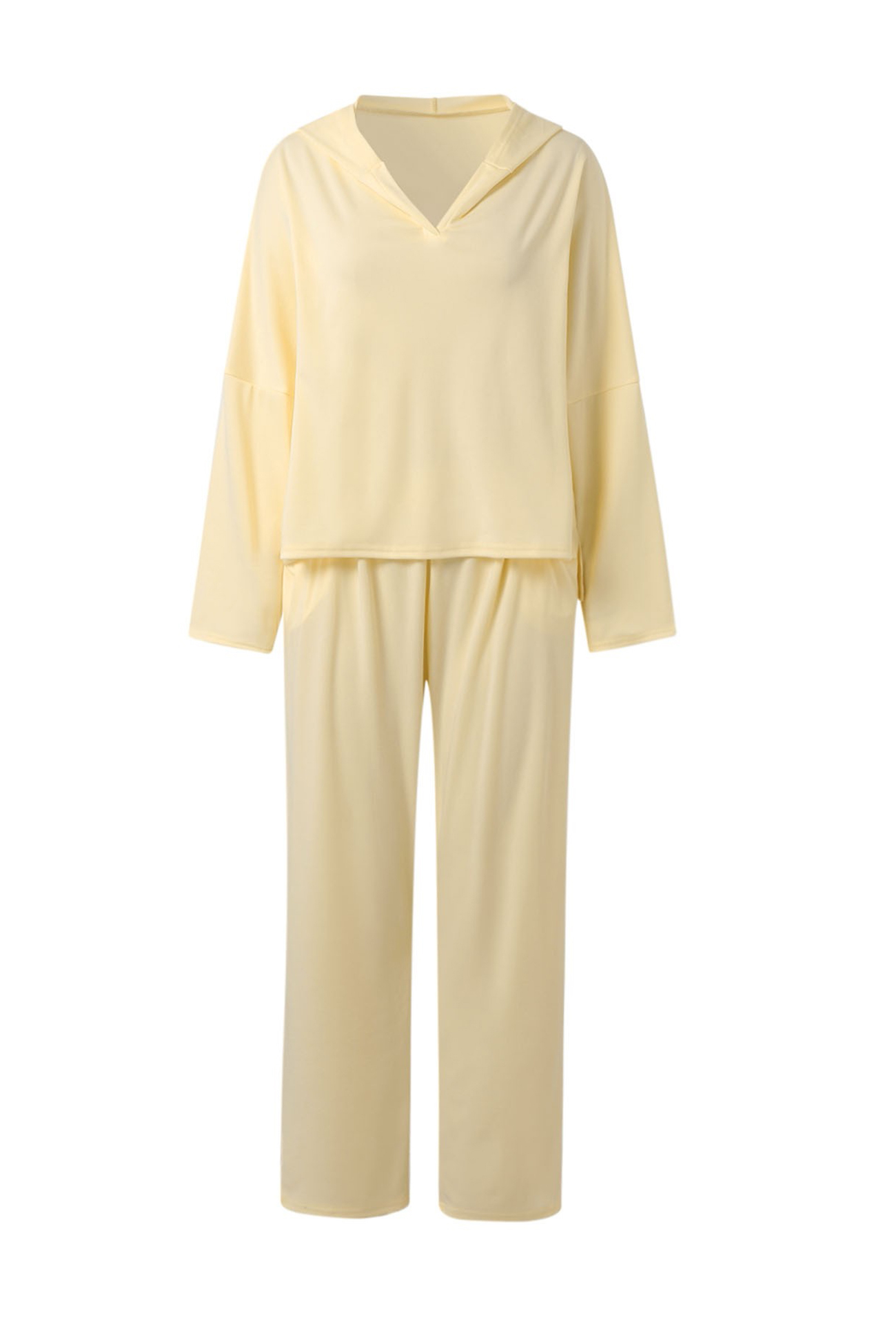 Solid Color Hoodie Haren Pants Set