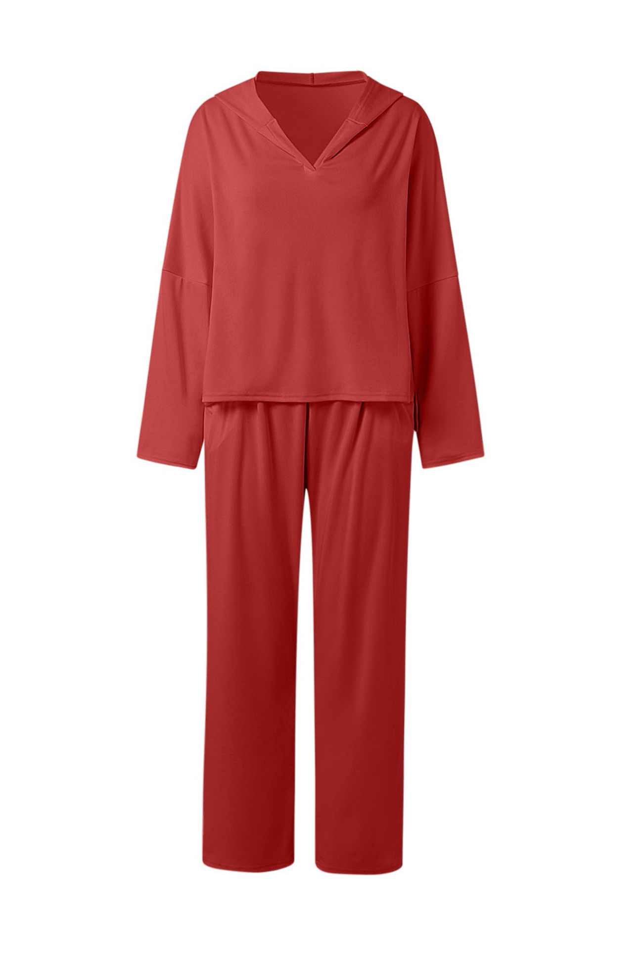 Solid Color Hoodie Haren Pants Set