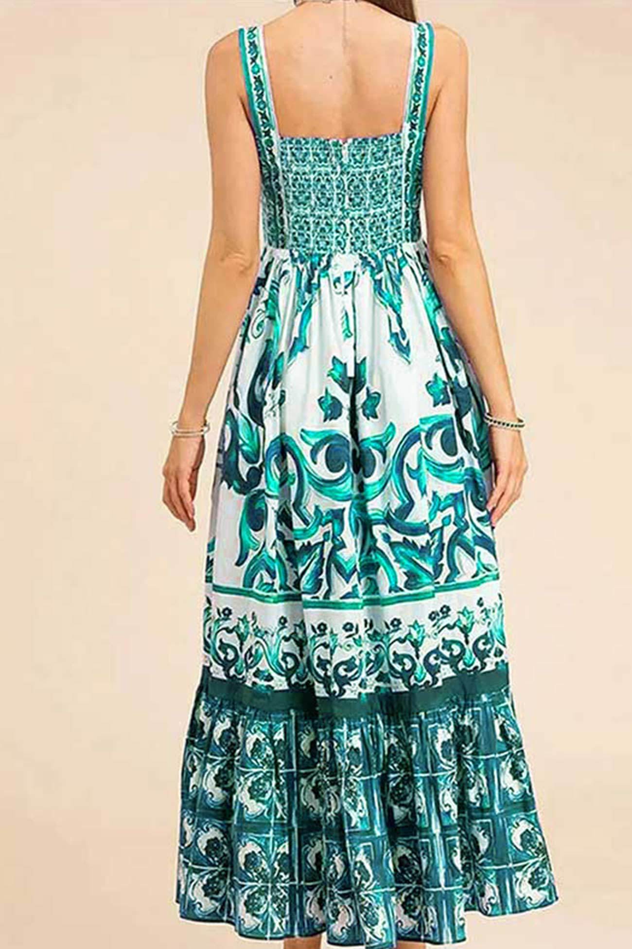 Bohemia V Neck Printed Cami Dress
