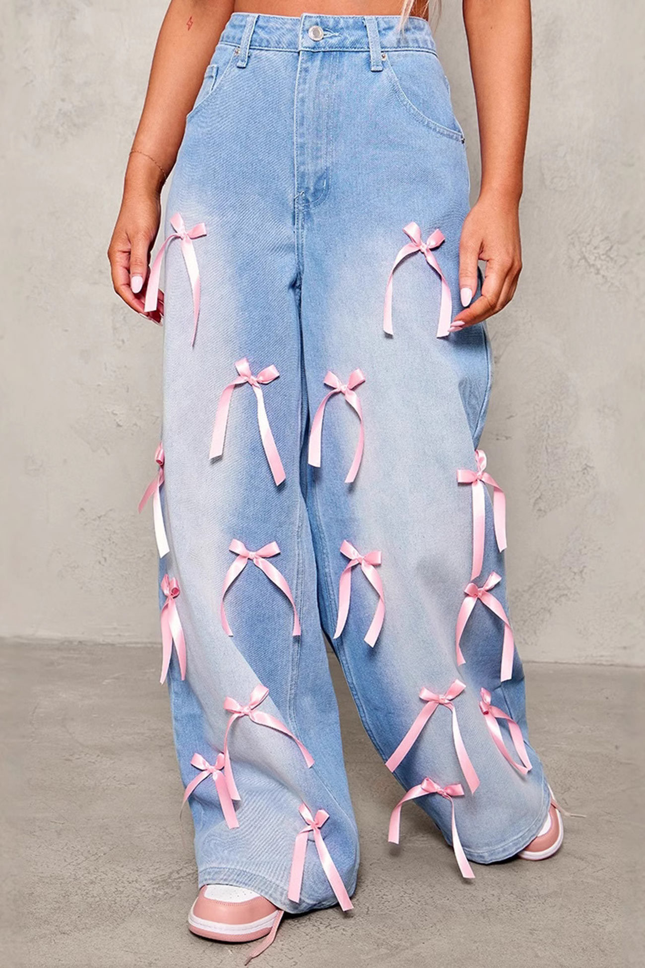 Bow Ribbon High Rise Jeans