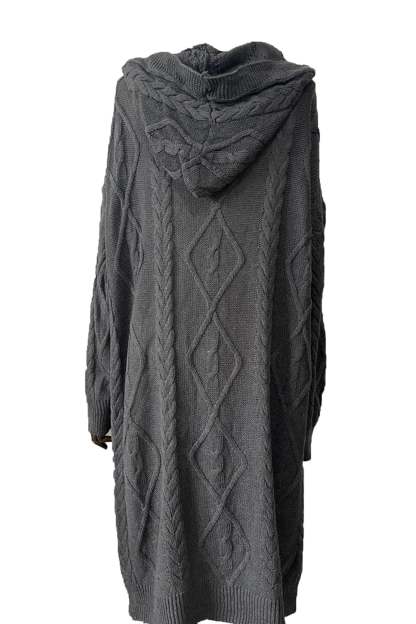 Cable Knit Loose Hooded Cardigan