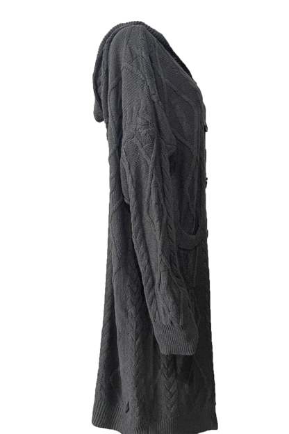 Cable Knit Loose Hooded Cardigan