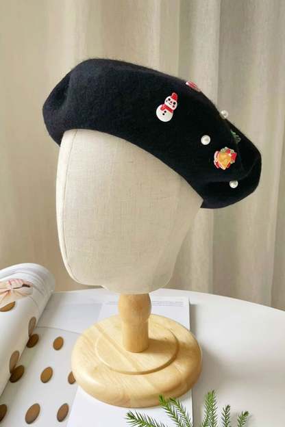 Christmas Vibe Wool Beret Hat