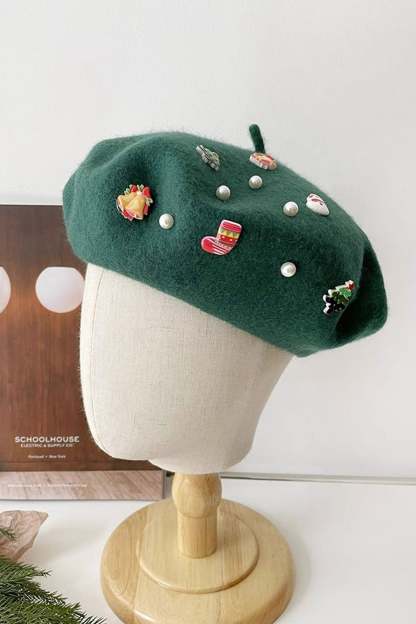 Christmas Vibe Wool Beret Hat