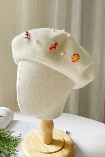 Christmas Vibe Wool Beret Hat