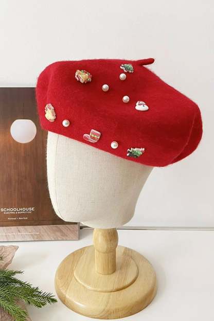 Christmas Vibe Wool Beret Hat