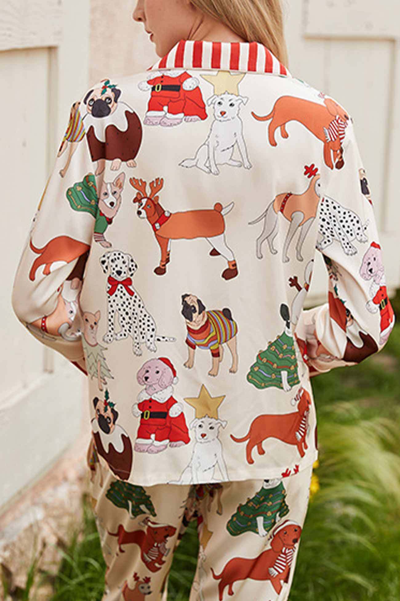 Christmas Dog Long Sleeve Long Pants Loungewear