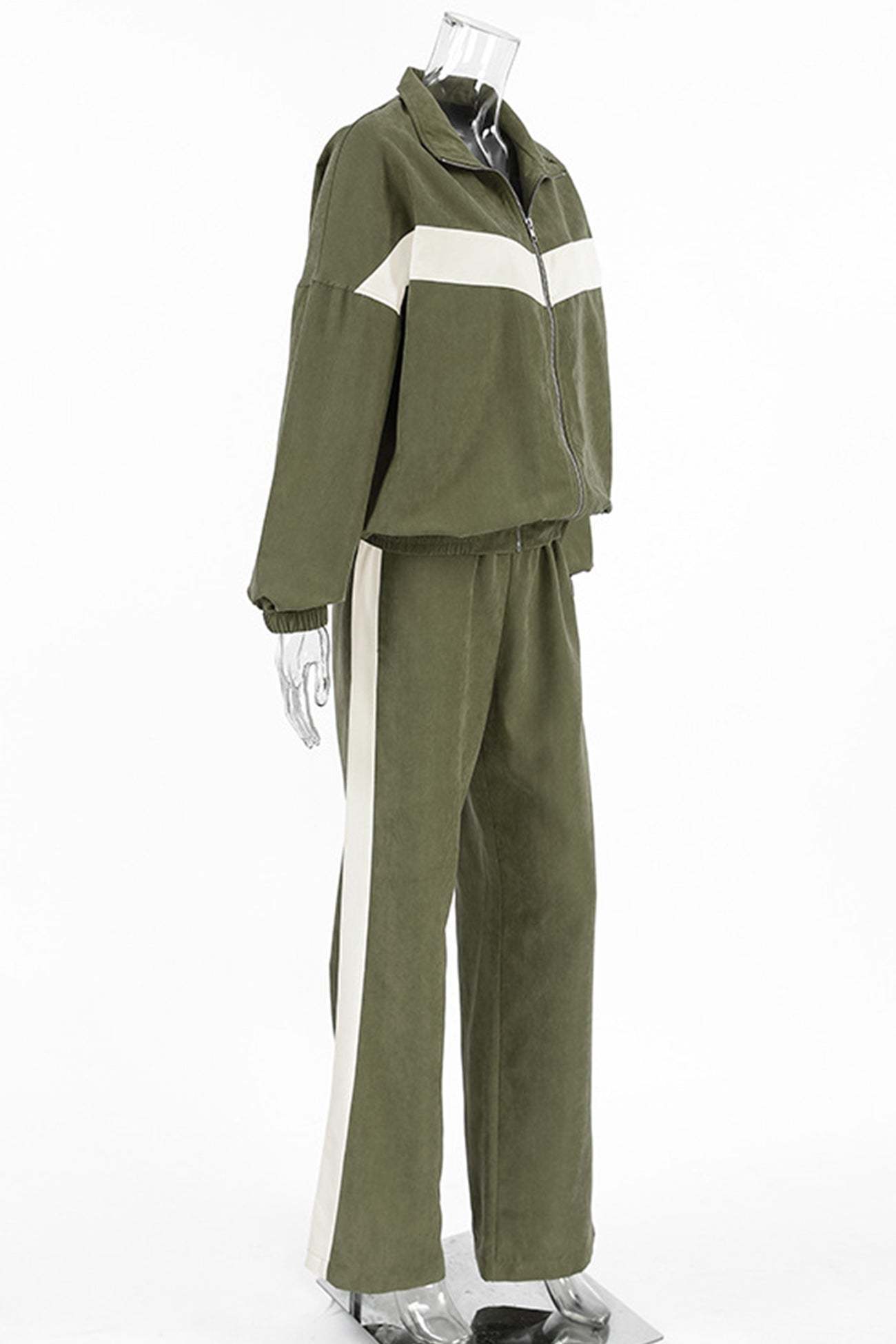 Contrast Stand Neck Tracksuits