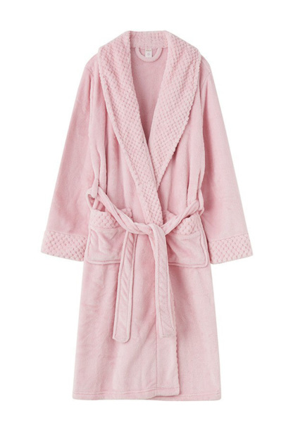 Coral Fleece Solid Color Bathrobe