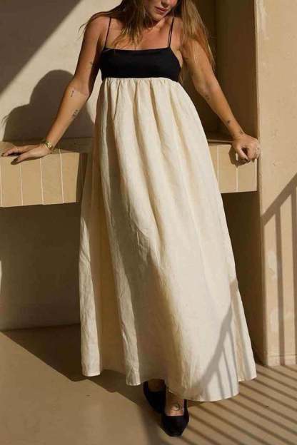 Cotton Contrast Patchwork Cami Dress