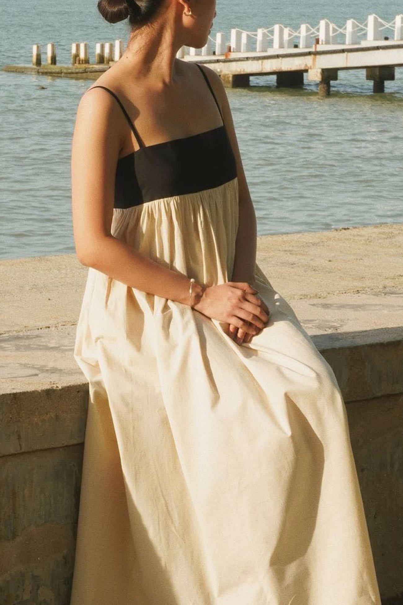 Cotton Contrast Patchwork Cami Dress