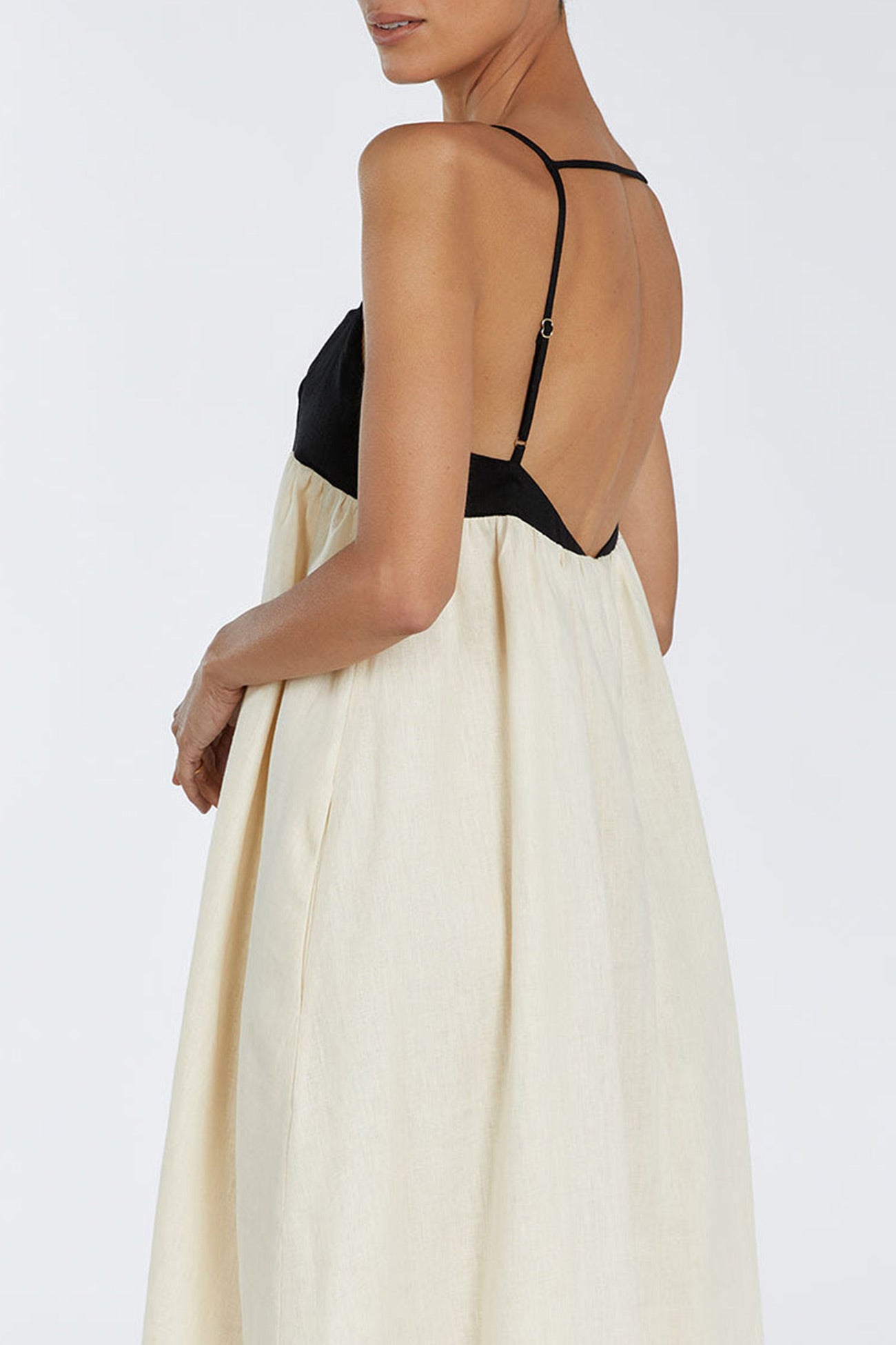 Cotton Contrast Patchwork Cami Dress