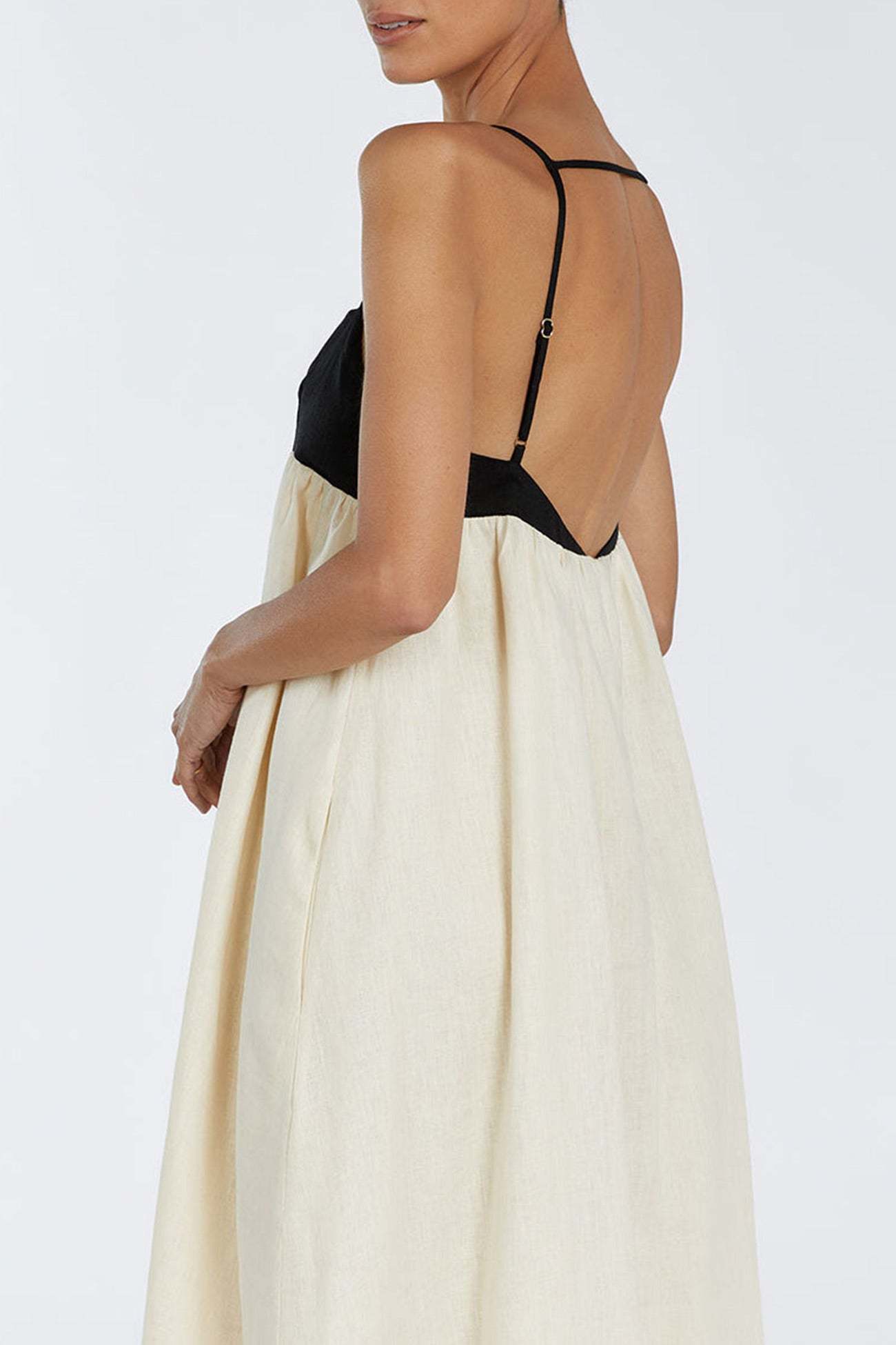 Cotton Contrast Patchwork Cami Dress