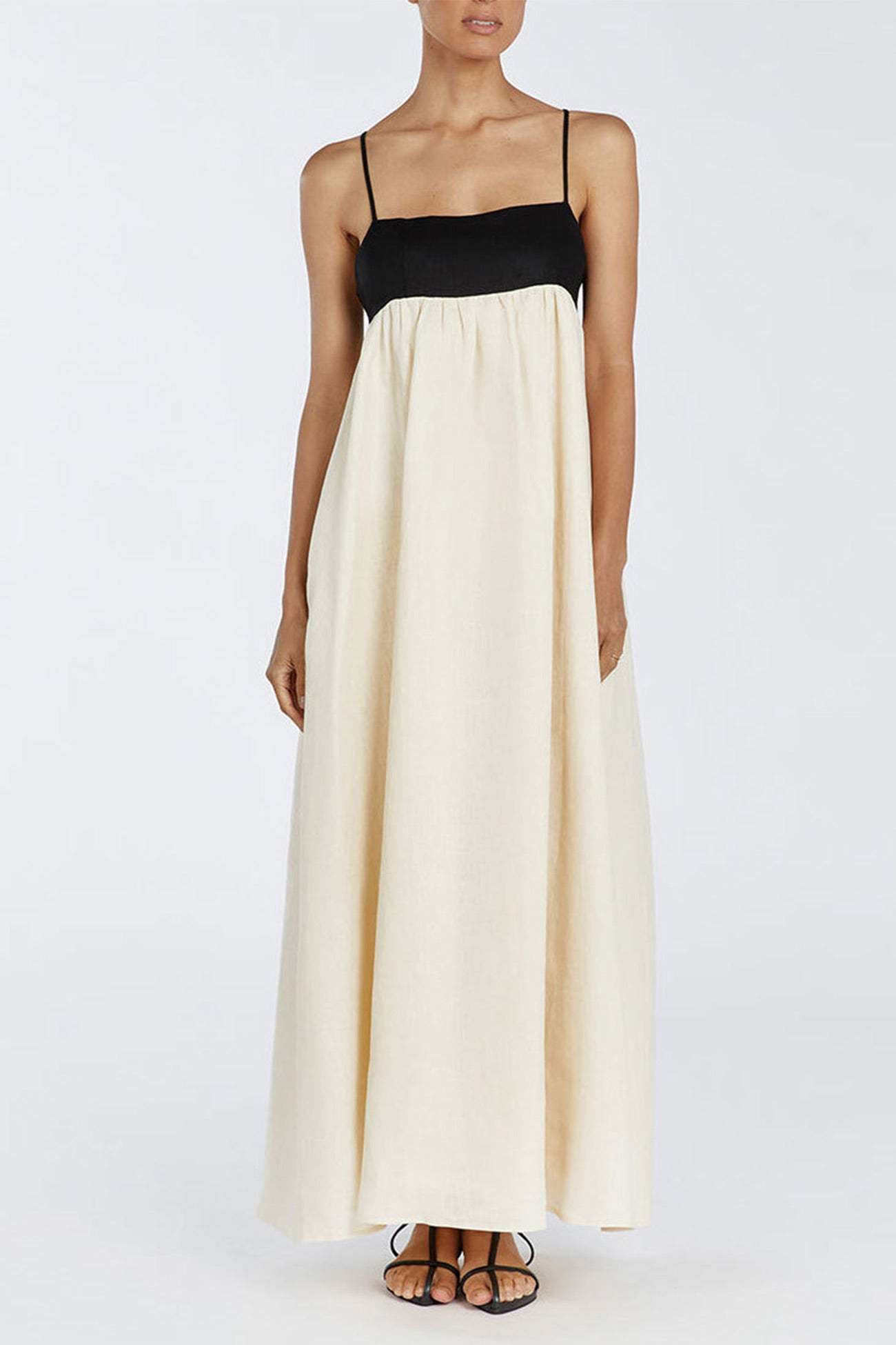 Cotton Contrast Patchwork Cami Dress