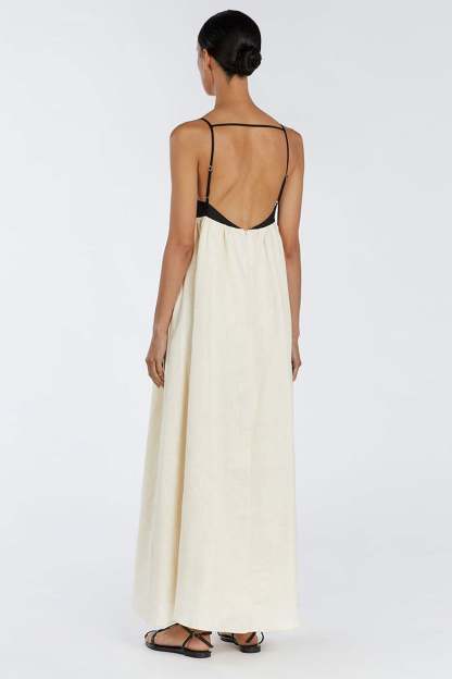 Cotton Contrast Patchwork Cami Dress