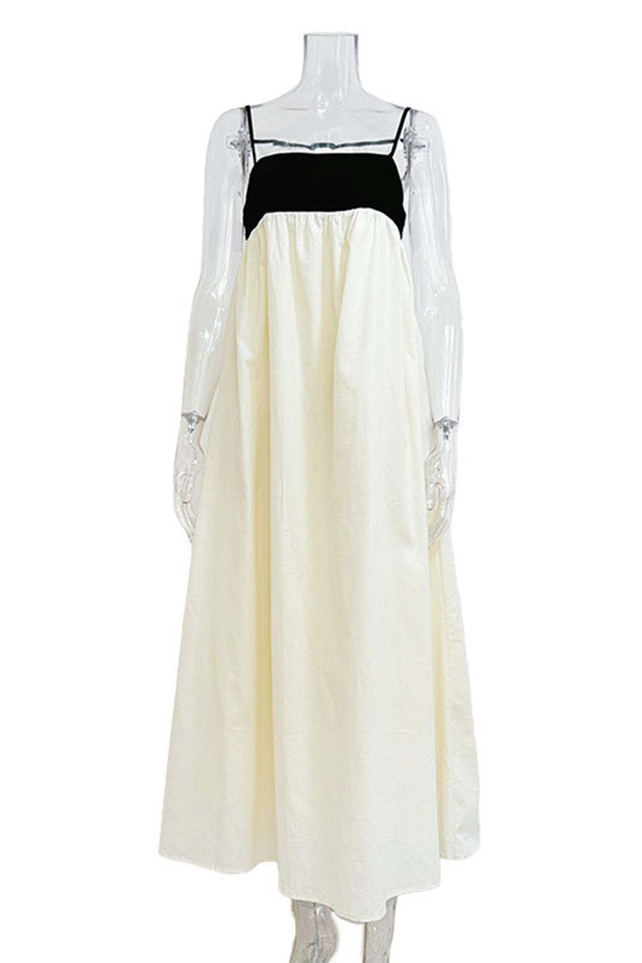 Cotton Contrast Patchwork Cami Dress