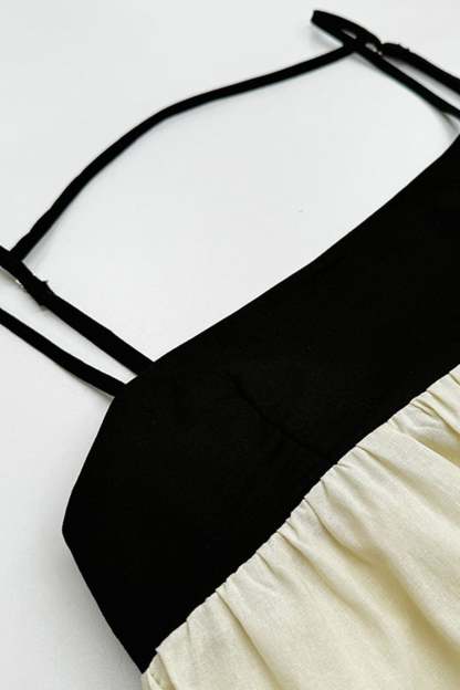 Cotton Contrast Patchwork Cami Dress