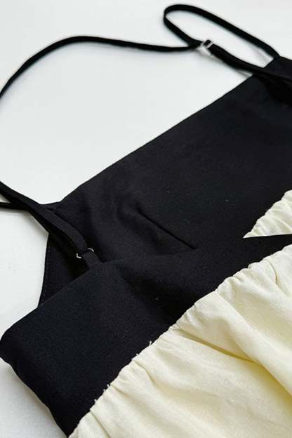 Cotton Contrast Patchwork Cami Dress