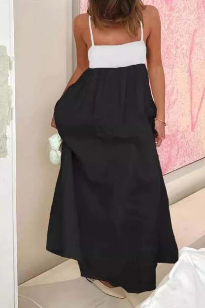 Cotton Contrast Patchwork Cami Dress