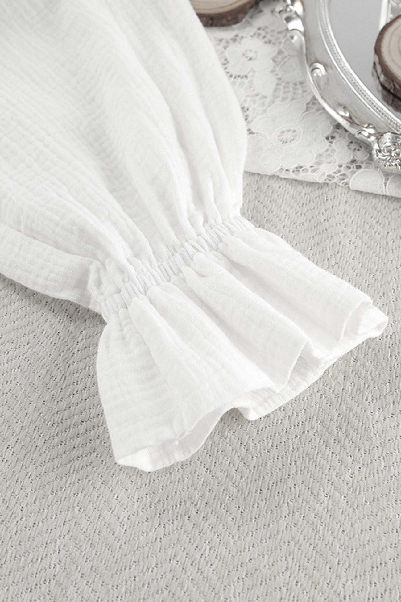 Cotton Flare Sleeve Cardigan Long Pants Set