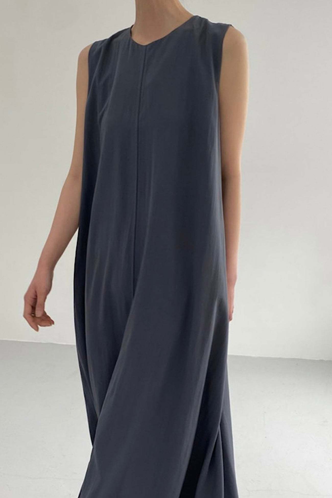 Cotton Loose Pocketed Tank Dress