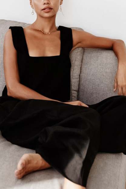 Cotton Square Neck Tank Pants Suits
