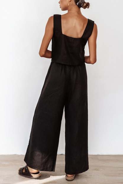 Cotton Square Neck Tank Pants Suits