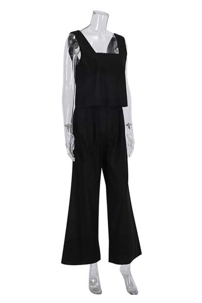 Cotton Square Neck Tank Pants Suits