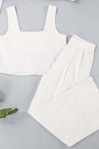 Cotton Square Neck Tank Pants Suits