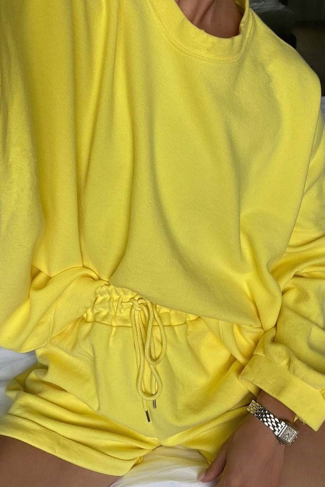Crew Neck Sweatshirt Shorts Set