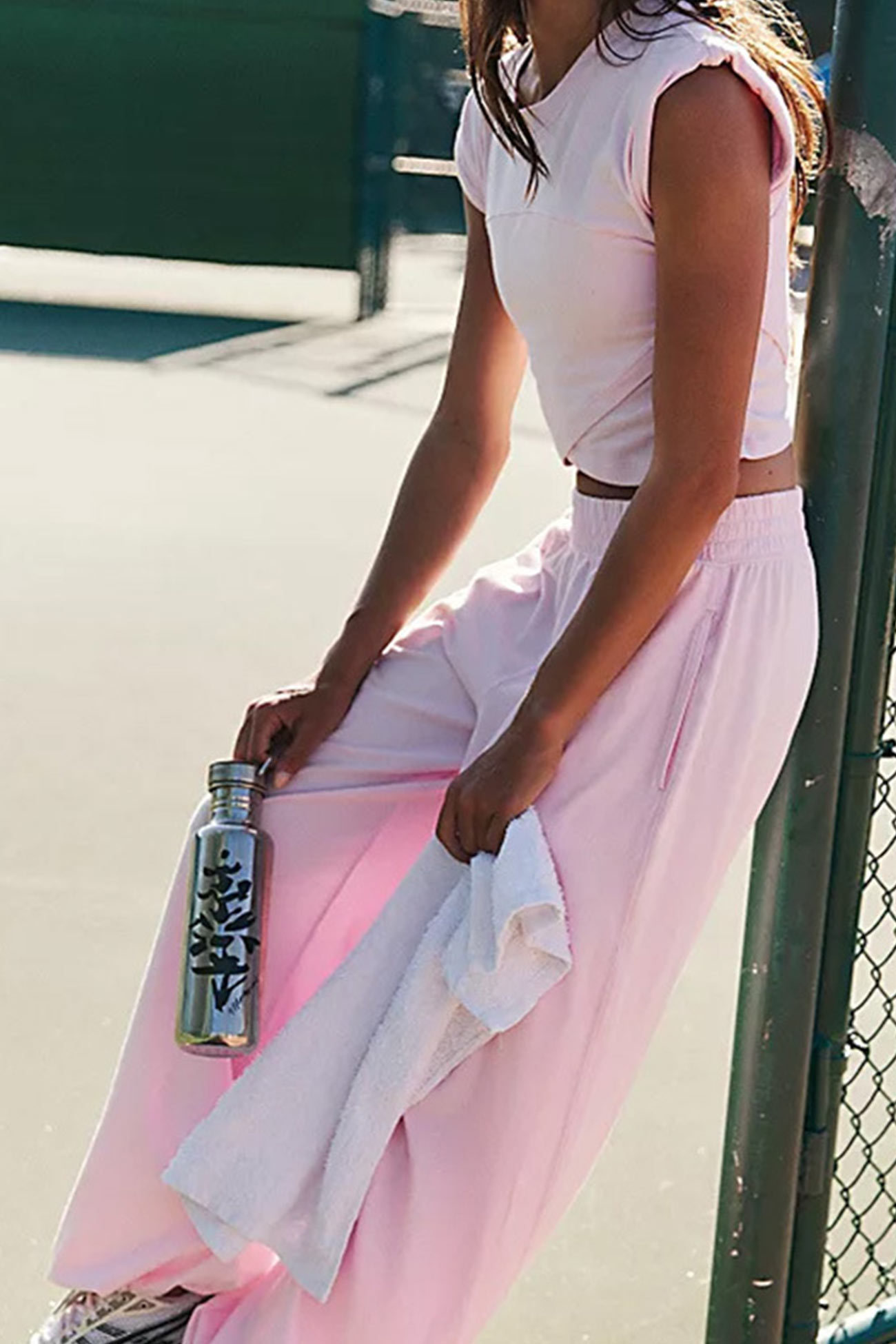 Crossover Crop Top Two-piece Outfit