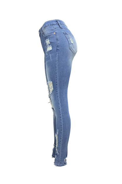 Distressed Mid-rise Bodycon Jeans