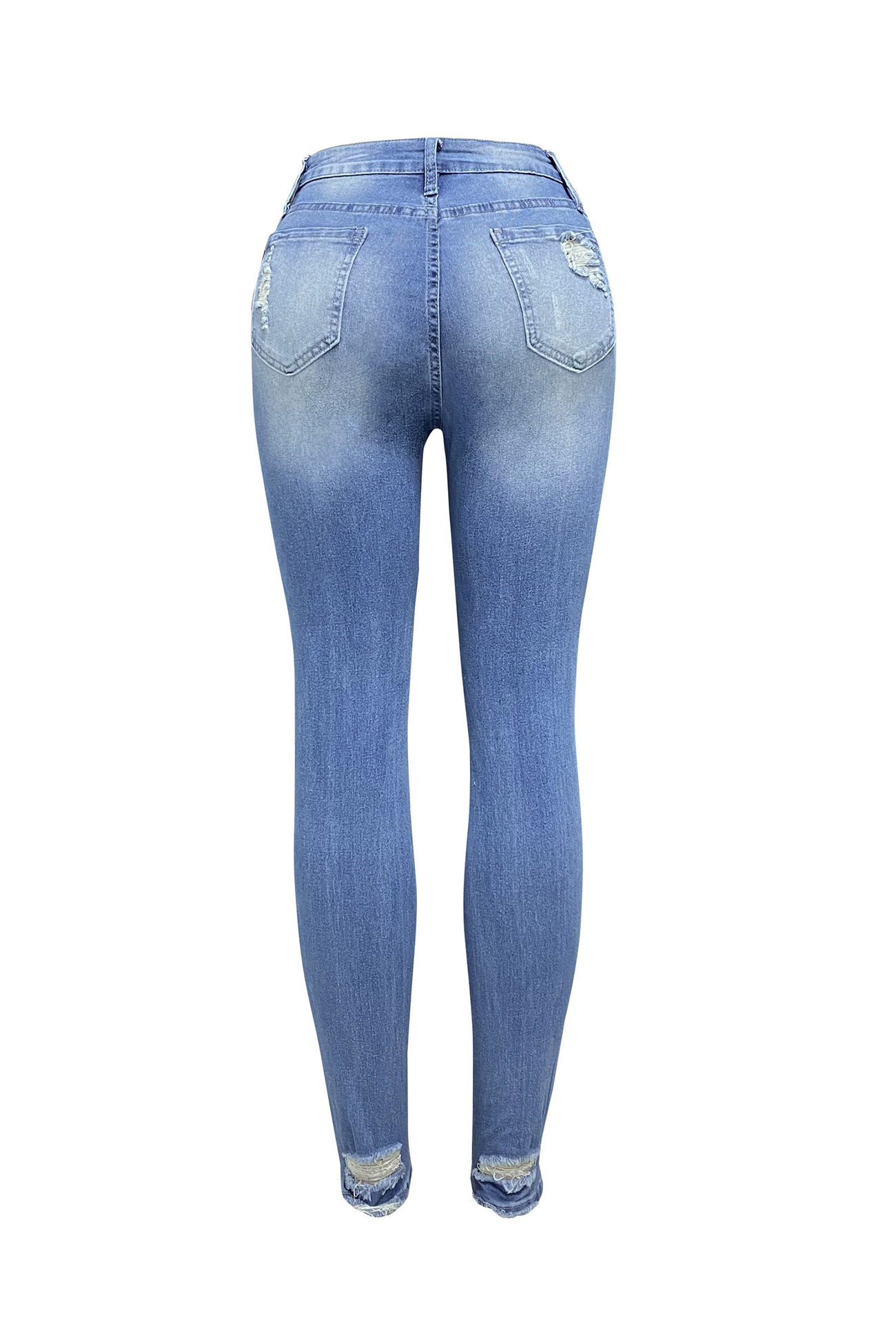 Distressed Mid-rise Bodycon Jeans