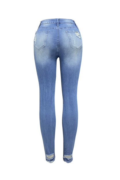Distressed Mid-rise Bodycon Jeans