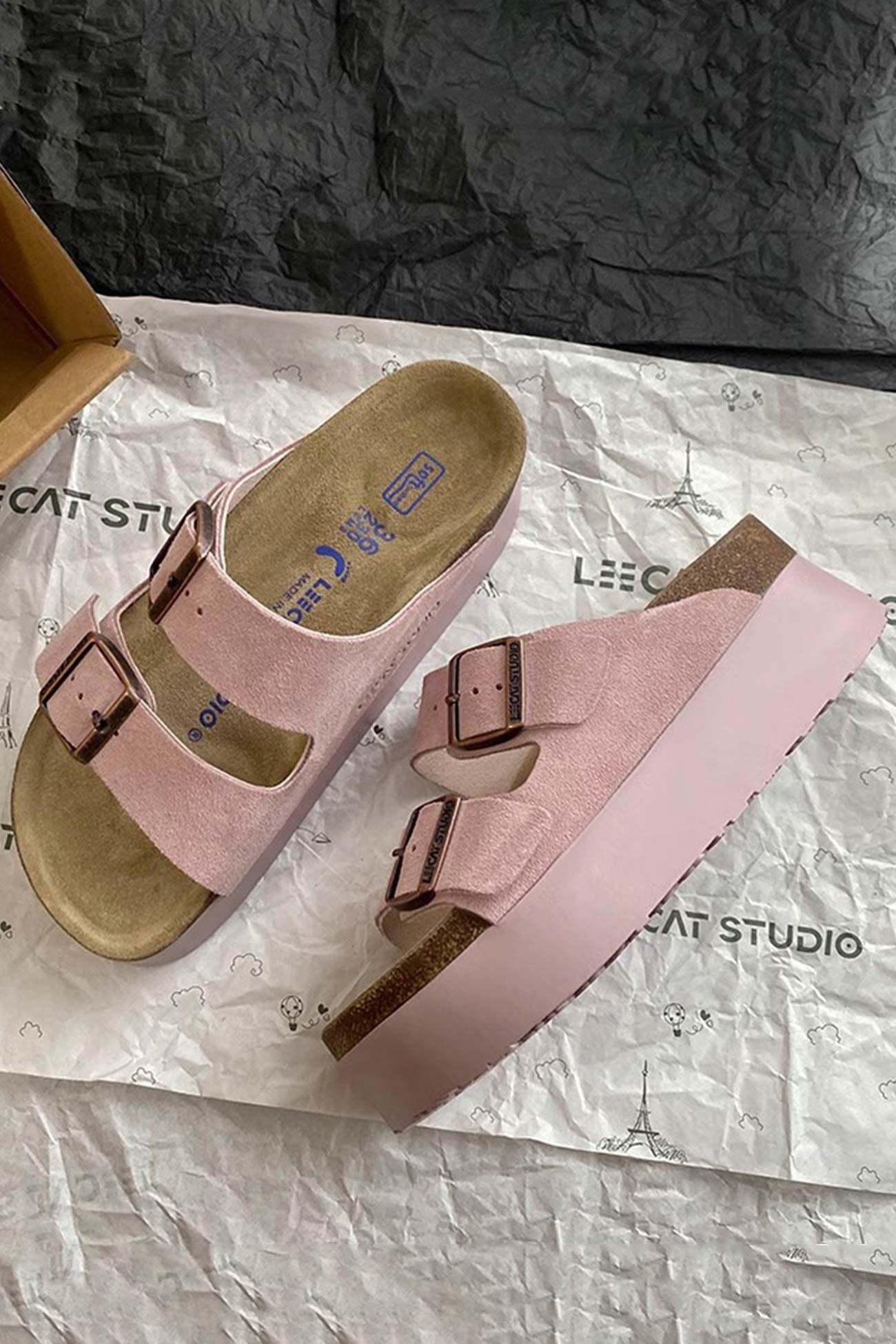Double Buckle Thick Sandals