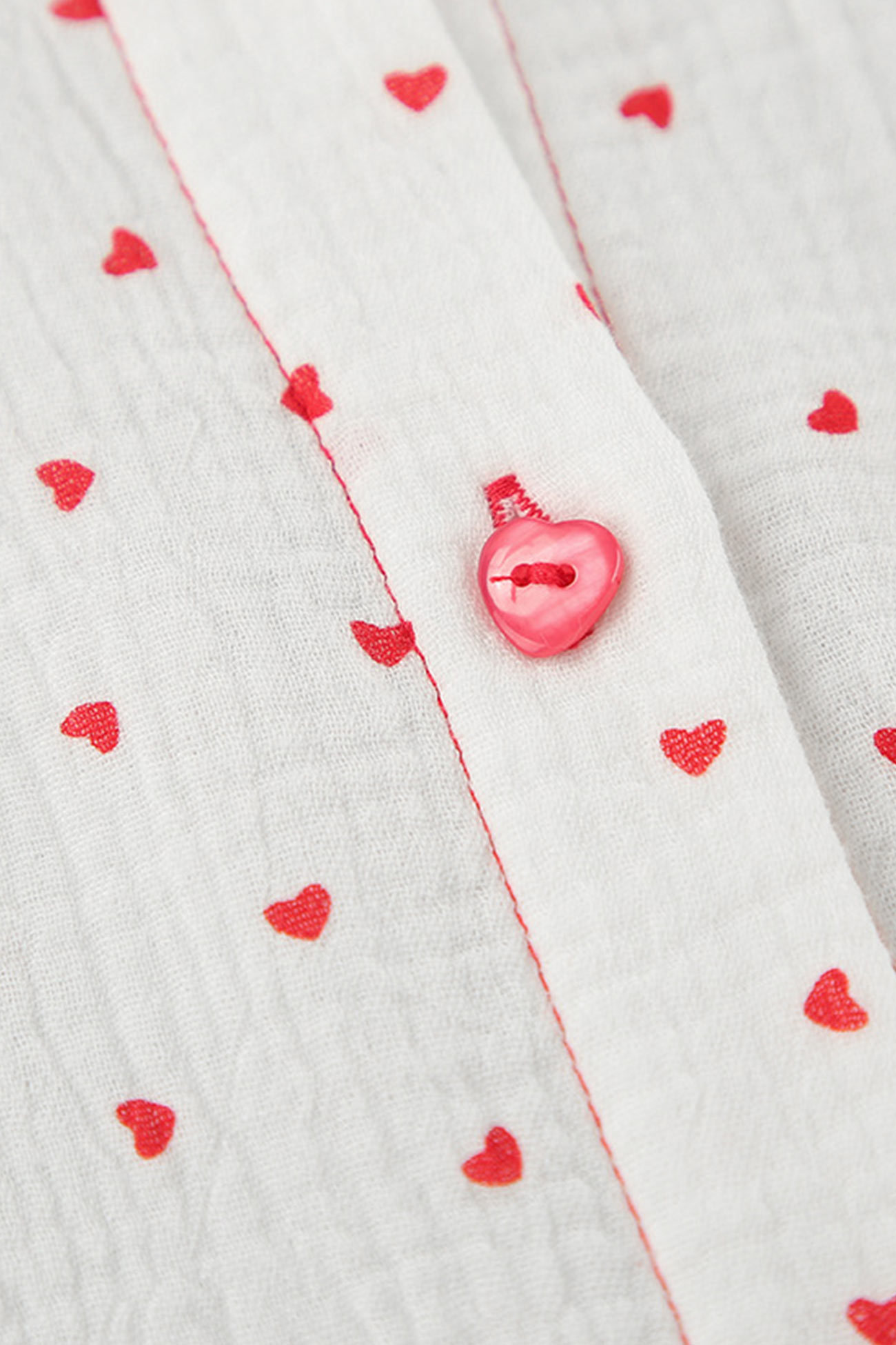 Flare Sleeve Heart Print Bow Tie Cotton Three-piece Set