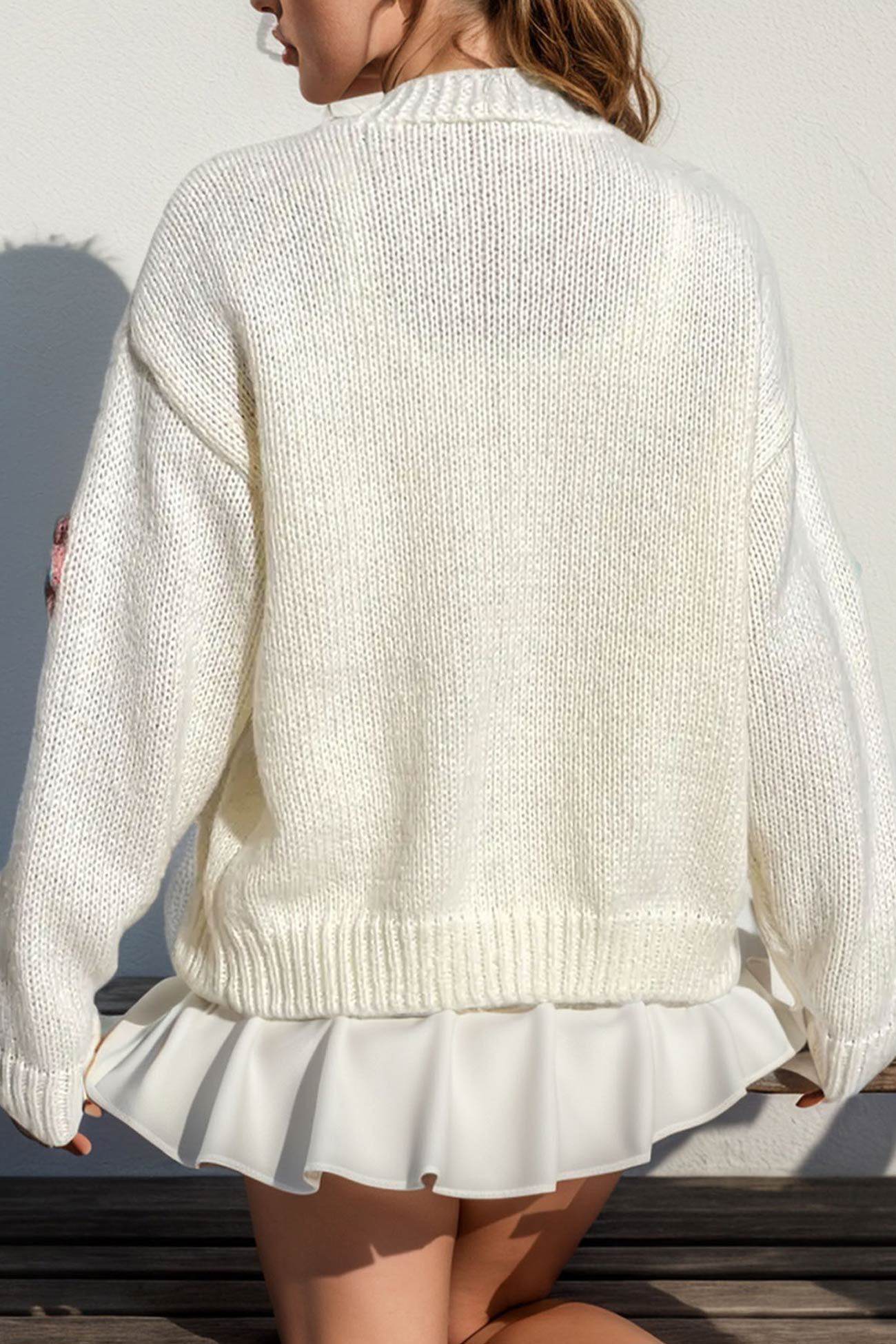 Floral Crochet Button-deon Cardigan