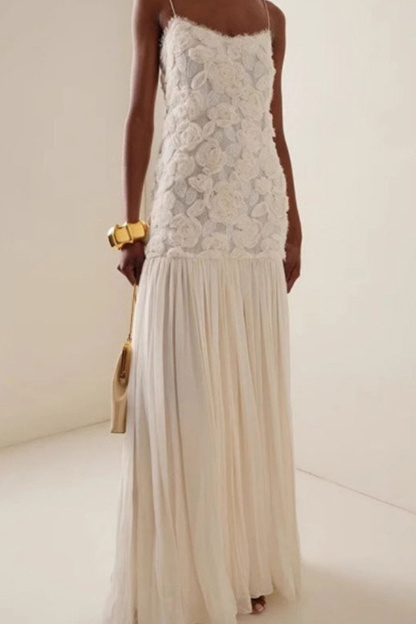 Floral Jacquard Chiffon Cami Dress