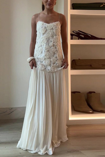 Floral Jacquard Chiffon Cami Dress