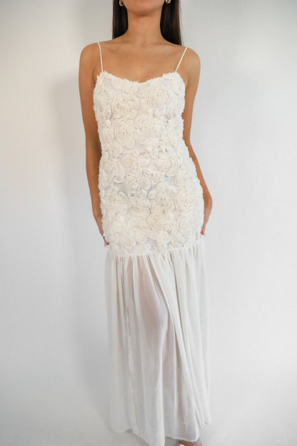 Floral Jacquard Chiffon Cami Dress