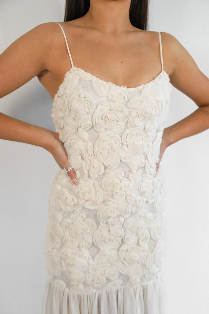 Floral Jacquard Chiffon Cami Dress