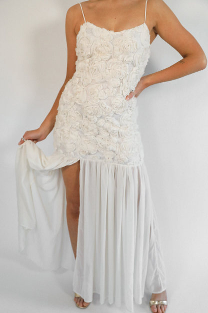 Floral Jacquard Chiffon Cami Dress