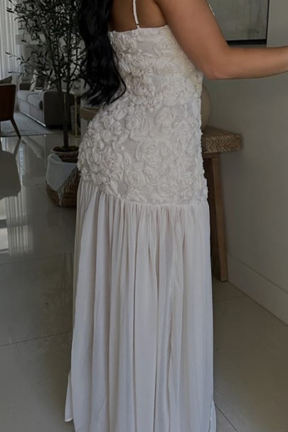 Floral Jacquard Chiffon Cami Dress