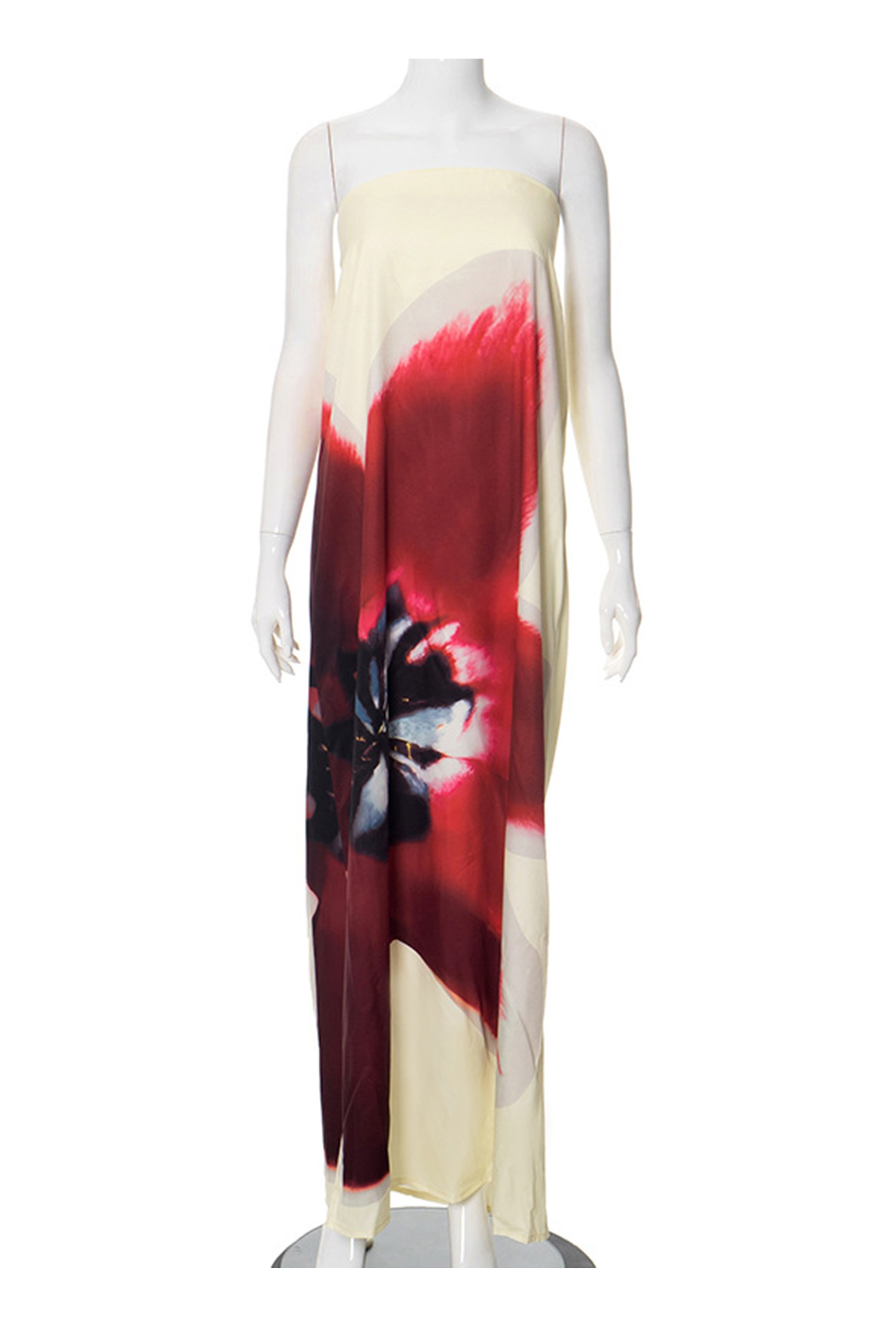 Floral Print Backless Maxi Dress